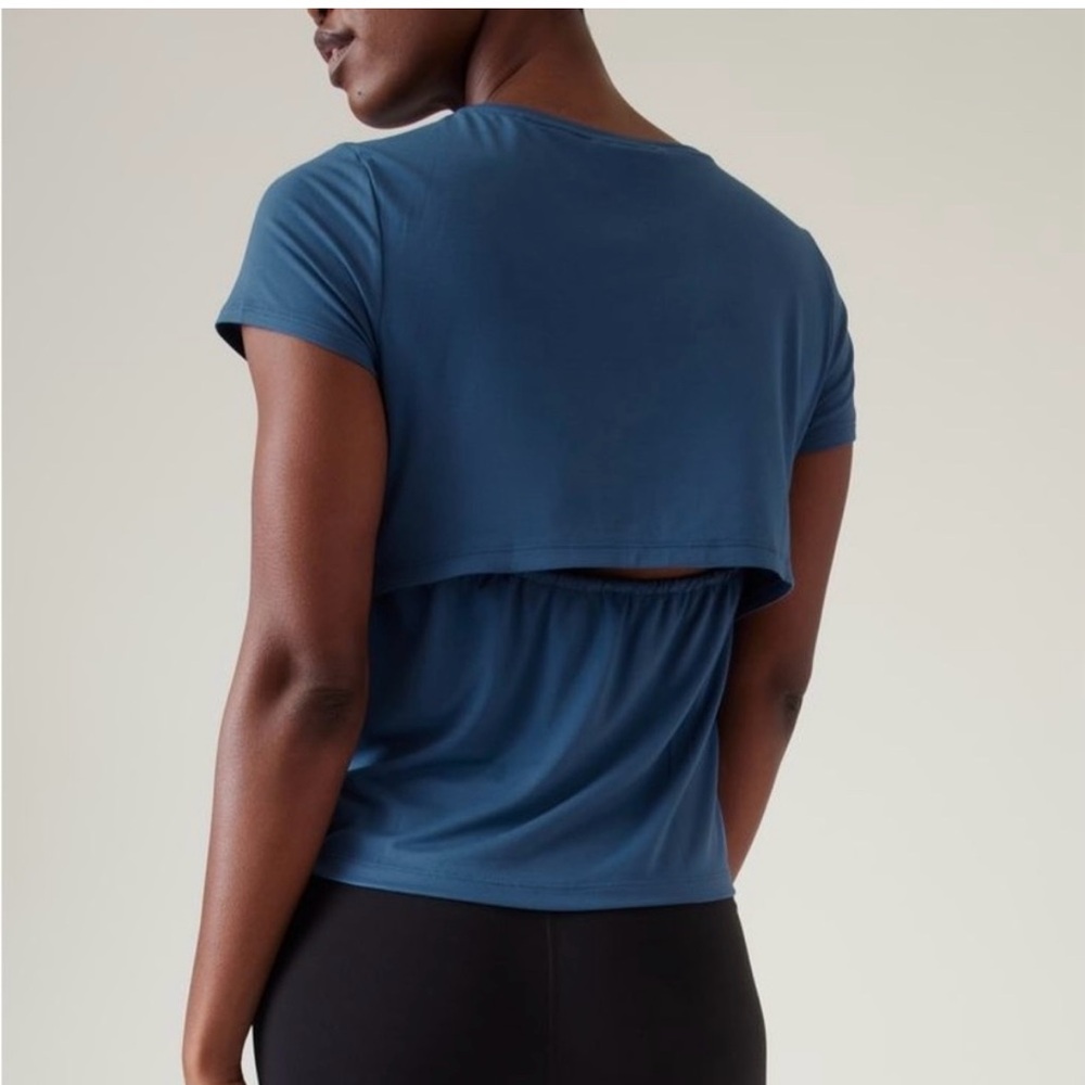 Athleta Air Out Tee Blue - Picture 2 of 5